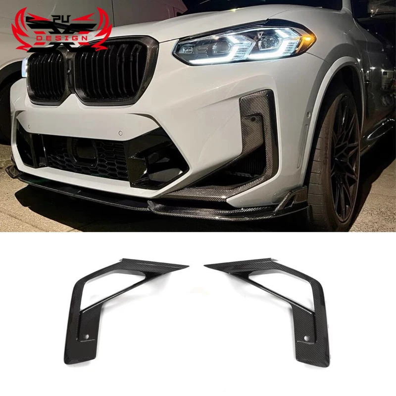 

Dry Carbon Fiber Front Bumper Lip Vent Fender Splitter Trim Decoratio For BMW F97 X3M F98 X4M 2022 Body Kit Retrofit Accessories