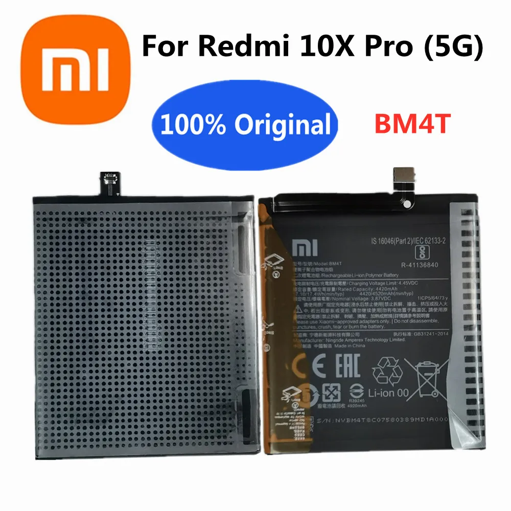 

New 100% Original Xiao Mi BM4T 4520mAh Battery For Xiaomi Mi Redmi 10X Pro 5G Smart Mobile Phone Replacement Batteries Batteria