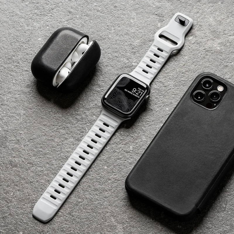 Silicone Strap For Apple Watch ultra Band 49mm 46mm 44mm 45mm 42mm 41mm 40mm sport correa bracelet iwatch Series 9 10 7 6 5 se 8
