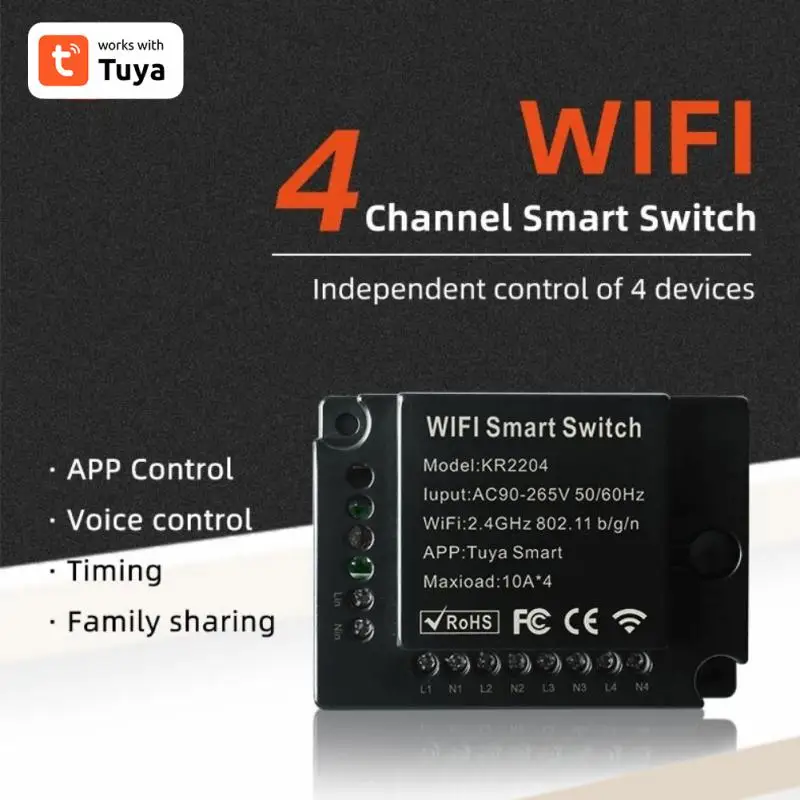 Tuya Smart Life Wifi Switch Relè Breaker Module Home Alexa Echo Voice Control Smart Lighting Timer Switch