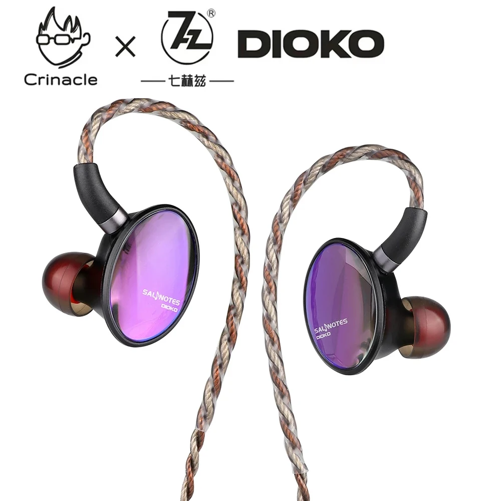 

7HZ Crinacle Salnotes Dioko Metal Wired Earphone 14.6mm Planar N55 Magnet In Ear Monitor Earplugs HIFI Music Sport Game Earbuds