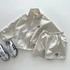 Summer Girls Boys Ultralight Sun-Protective Clothes Sets 2Pcs Zipper Jackets + Shorts Kids Tracksuits Coats Child Outfit Costume 1