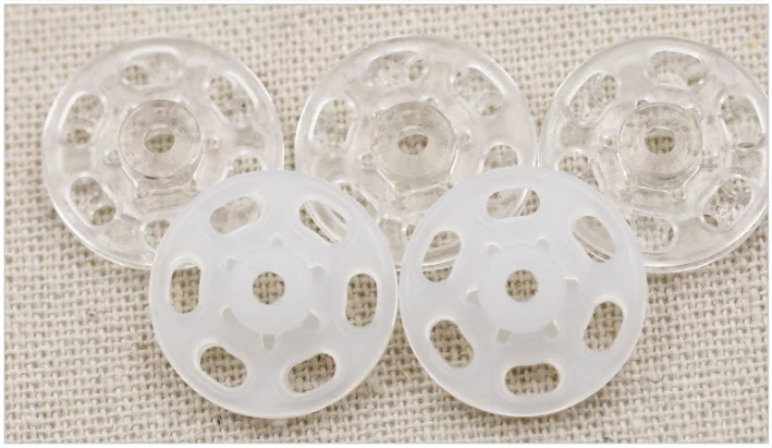 Lot De 100 Boutons Pression Plastique ABS Invisibles 15mm Transparent - Couture Et Loisirs Créatifs