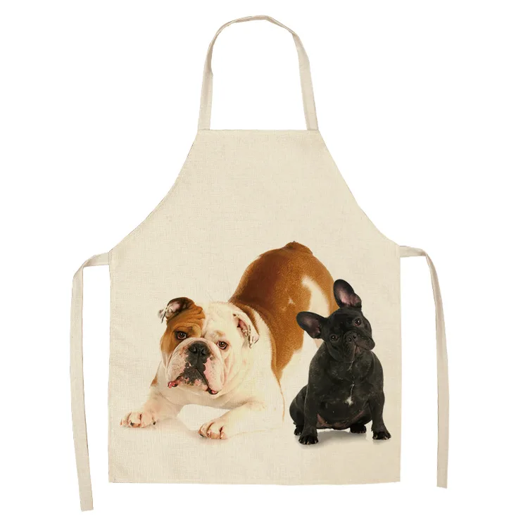 

Creative Cute Dog Apron Kitchen Cooking Baking Linen Antifouling Apron Adult Children Apron Home Kitchen Table Cleaning Tools