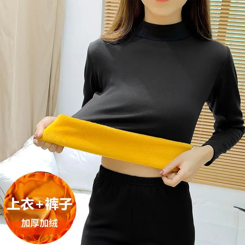 2PCS Thermal Underwear Women Thermo Clothing Ladies Plus Size Women's Thermal Underwear Top Women's Winter Thermal Underwear