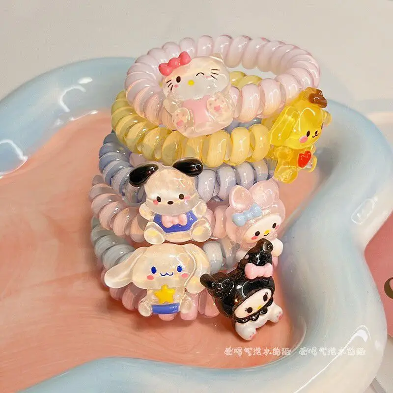 

Anime Kuromi My Melody Pochacco Pompompurin Sanrio Cartoon Rubber Band Versatile Hair Tie Fashion Hair Accessories Girls Gifts