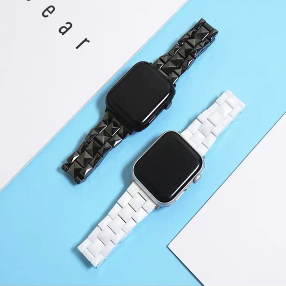 

Ceramic Strap for Apple Watch Band 49mm 45mm 41mm 44mm 40mm 42 38mm Men/Women Bracelet Wristband for iWatch Series Ultra 87654SE