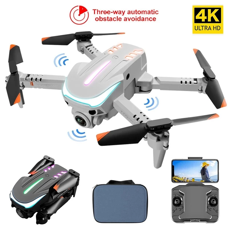 

K109 Nano RC Drone 4K HD Dual Camera Colorful WiFi Fpv Drone Foldable Quadcopter Three-way Obstacle Avoidance Helicopter Toys