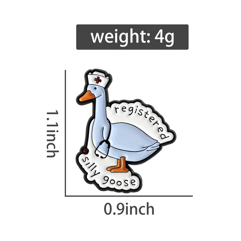 Ente Gans Küken Sammlung Emaille Pins Cartoon Papagei Tiere Brosche Revers Abzeichen Nette Lustige Weihnachten Halloween Schmuck Geschenk – Detail 3