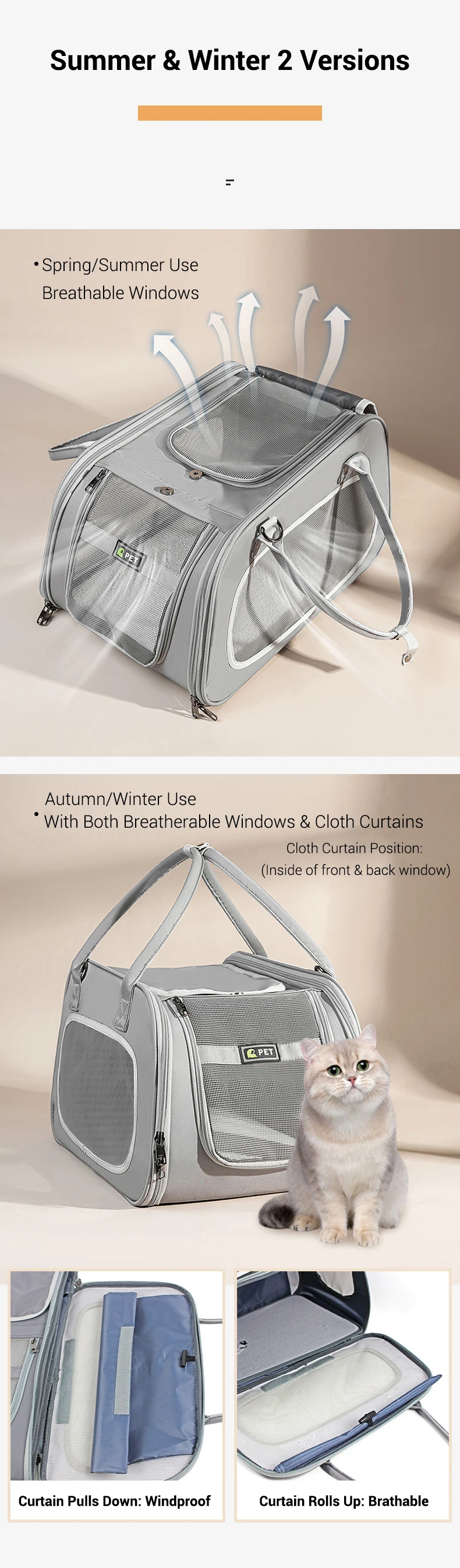 Title 8, Airline Approved Cat Carrier Breathable Portabl...