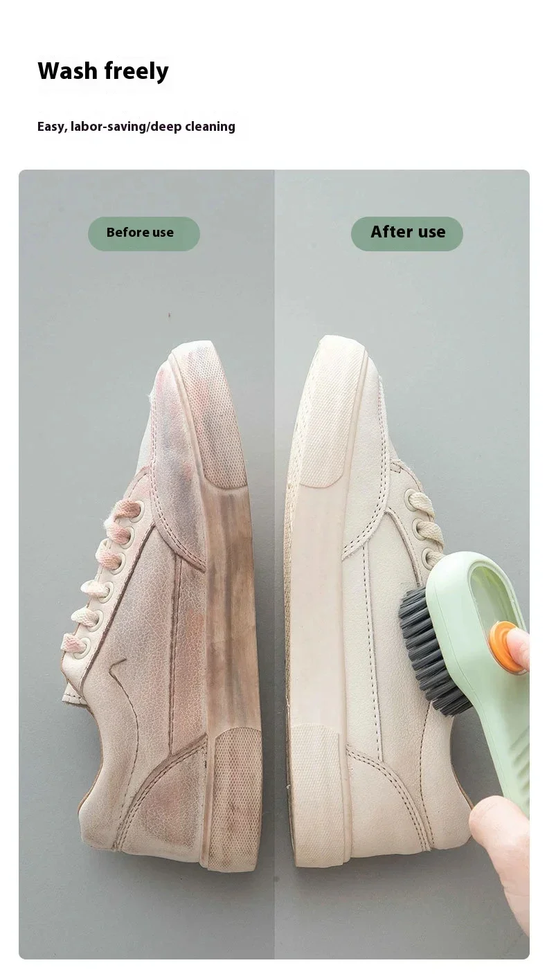 Description Picture 2 of itemShoes Brush Automatic Liquid Discharge Multifunction Press Out Shoes Cleaner Soft Bristles Clothes Brushes Cleaning Tool