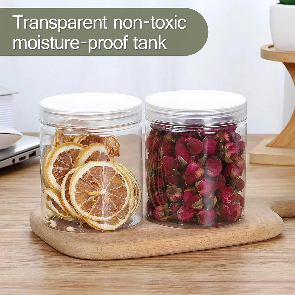 Plastic Jars Clear Plastic Slime Containers Kitchen Household Food Storage Dry Goods Creams 6 PCS 16 oz