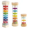 Baby Educational Toys Rainbow Hourglass Musical Sand Bell Wooden Rain Pipe Instrument Shaking Toy Rain Sound Simulator 6