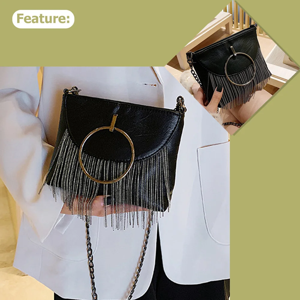 Moda donna nappa borsa quadrata piccola borsa a tracolla in pelle ad anello grande per donna Decorazione alla moda_voghion.com