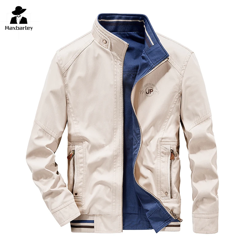 Retro Double-sided Jacket Men's Spring Pure Cotton Travel Windproof Army Combat Jacket Brand Retro Coat Men's Work Clothes