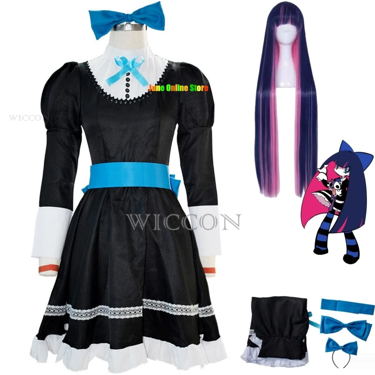 

Stocking·Anarchy Cosplay Costume Wig Dress Princess Skirt Woman Kawaii Carnival Suit Anime Panty & Stocking with Garterbelt