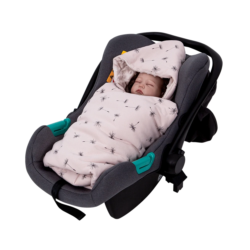 Newborn Baby Blanket With Hooded Windproof Go Outside Warm Portable Swaddle Wrap In Basket Baby Car Safety Seats For 0-3 Months 2