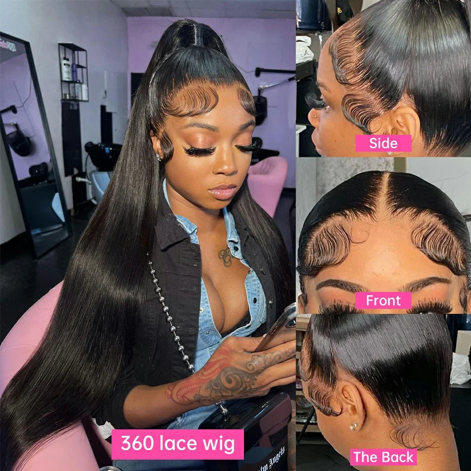 40 Inch 360 Full Lace Front Wig 13x6 HD Transparent Lace Front Human Hair Wig for Women