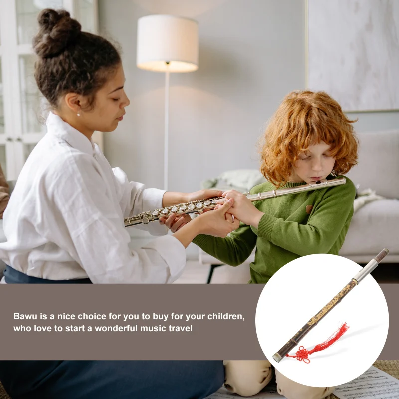 Description Picture 4 of itemCross Blow Bau Flute Professional Bawu Handheld Folk Woodwind Instrument Bamboo Copper Chinese Traditional Vertical Ethnic