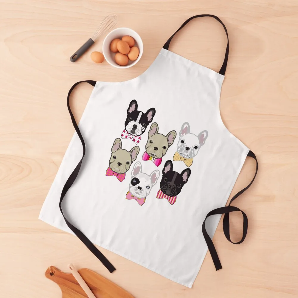 Modello Frenchie Contemporaneo Su Grembiule Da Terra Chartreuse Grembiule Da Cucina Uniforme Da Cuoco