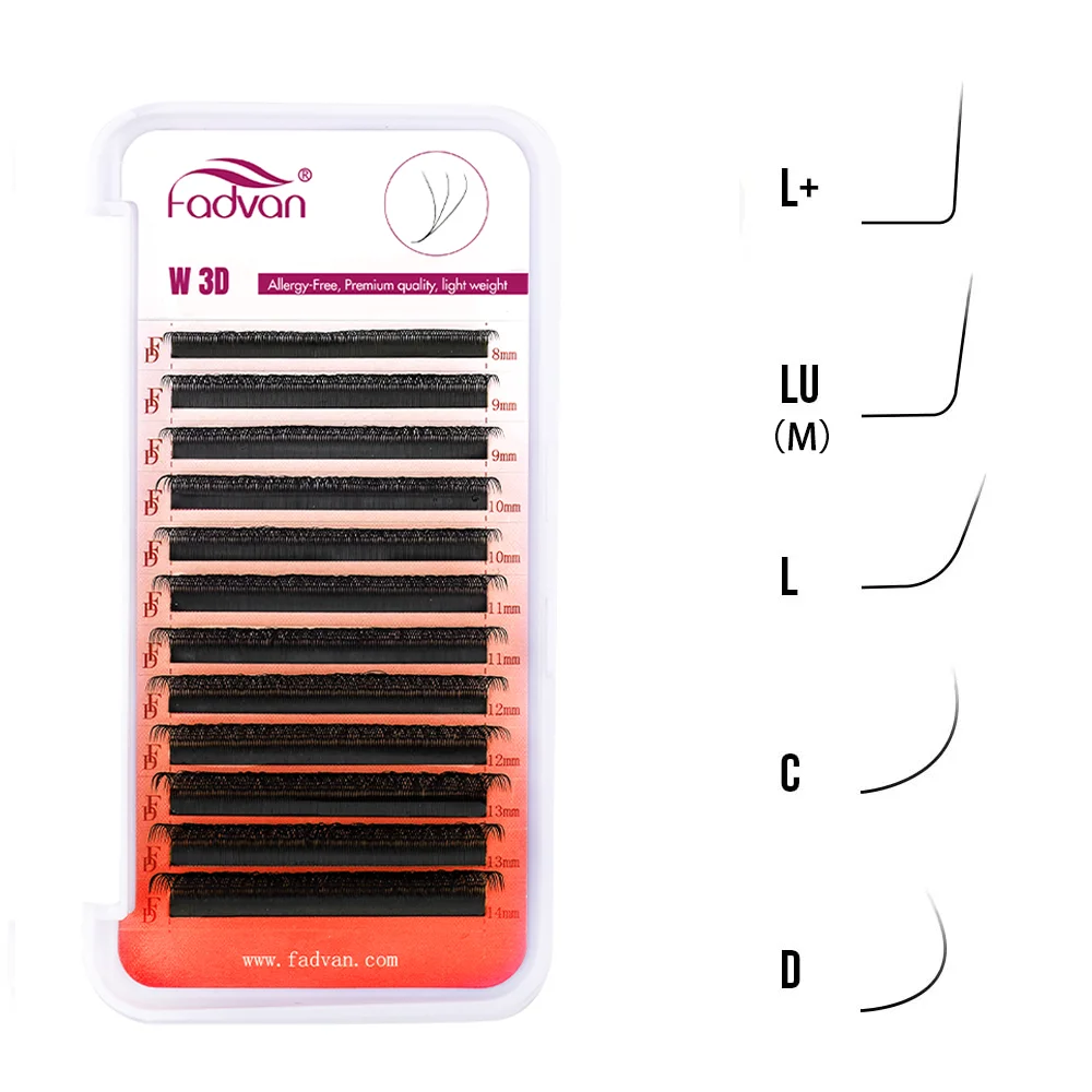 Eyelash Extensions 3D W Lashes 0.07 C/D/L/M Premade Natural Soft Faux Mink Individual