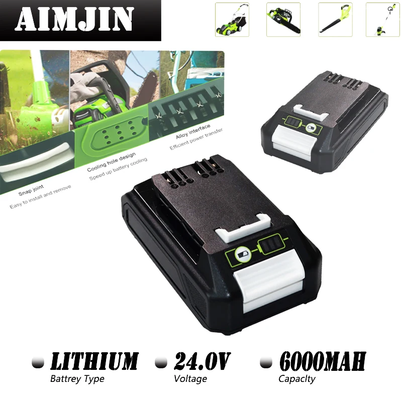24V 6000Mah Per Batteria Agli Ioni Di Litio Greenworks (Per Batteria Greenworks) Il Prodotto Originale