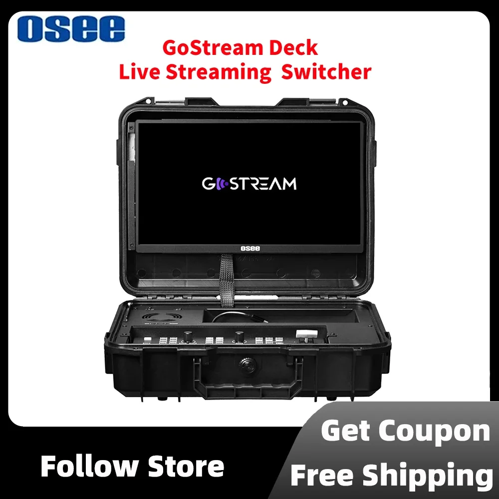 

Osee GoStream Deck Pro Live Streaming Multi Camera Video Mixer Switcher Recorder Player Kit With 14 Inch Monitor NDI Upgradable