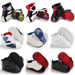 Spring and Autumn Season 0-18M Fashion High Top Baby Shoes Boys Basketball Shoes Sports Shoes Casual Anti slip First Step Shoes