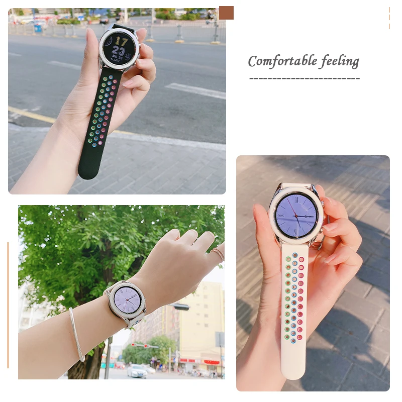 COOSAIL 4Pack Sport Band for Samsung Galaxy Watch 5 4 Band 40mm 44mm/Galaxy Watch5 Pro 45mm/Galaxy Watch4 Band Classic 42mm 46mm, 2 Clors Breathable Watch