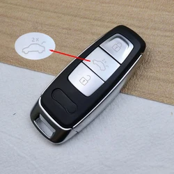 3 - Button Car Key Housing Shell Replacement - Silver- twice trunk