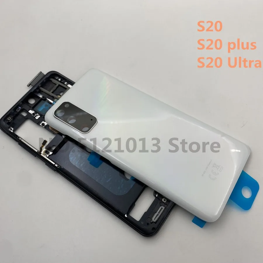 

S20 Original Full Housing Case Back Cover Glass Middle Frame For Samsung Galaxy S20+PLUS Ultra Complete Parts