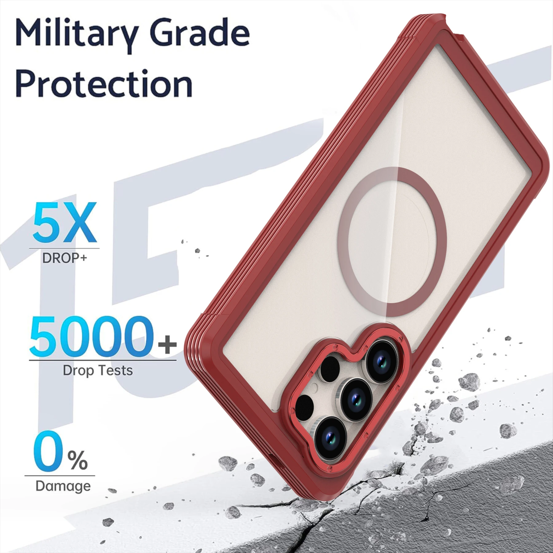 Hybrid Armor XT Magnetic Case - Anti-Drop Protective Cover with Clip