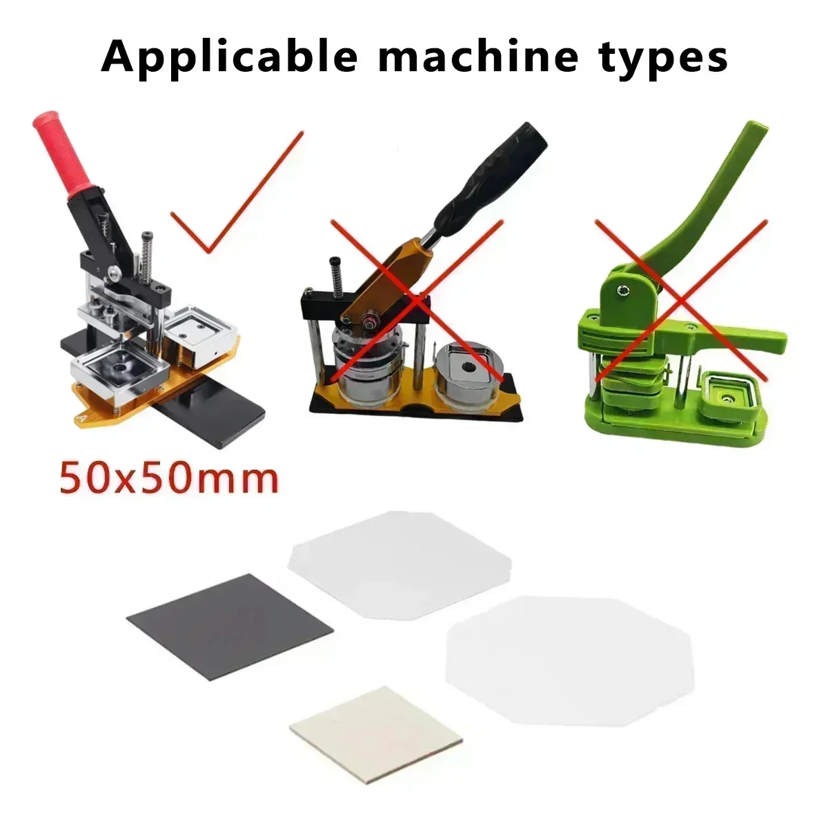 1000Pcs 50*50mm DIY Blank Magnets Consumable 2*2" Soft Magnetic Material Creative Refrigerator Stickers Photo Picture