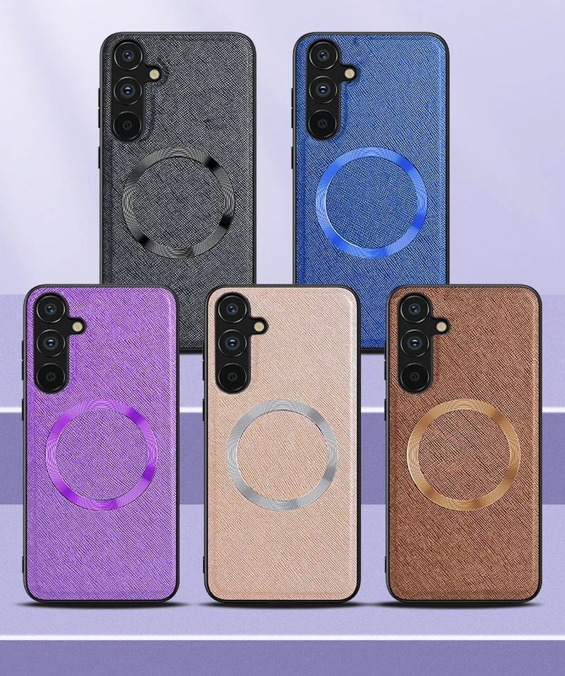 Magsafe Magnetic PU Leather Case For Samsung A14 A24 Galaxy A34 A54 5G Luxury Wireless Charging Cover- S2c3bfffc9fb94648ace08bfb64a7da5fg