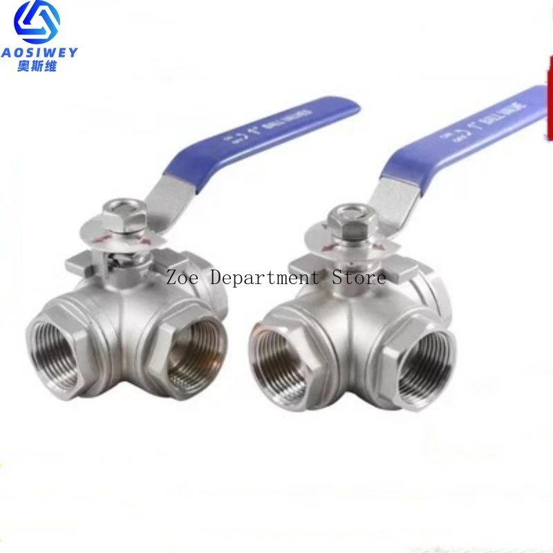 Interruptor de Válvula de Esfera Polegada Bsp Feminino Dn15 Ss304 l tipo t Fluxo Way Água Alta Qualidade Aço Inoxidável