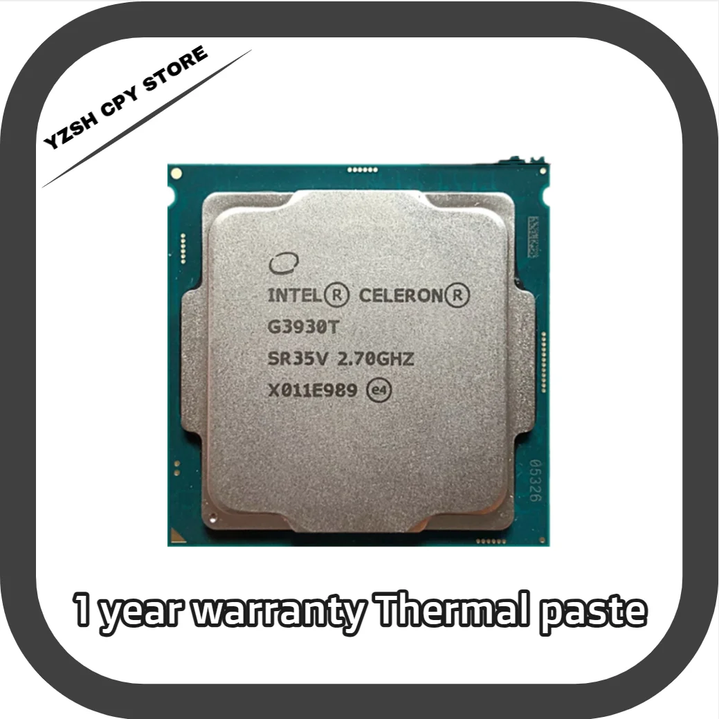 

Intel Celeron G3930T 2.7 GHz Dual-Core Dual-Thread 35W CPU Processor LGA 1151