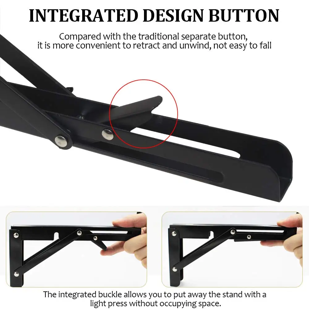 Shelf Support Folding Shelf Bracket Shelf Bracket 2 Pack 8/10/12 Inch Adjustable Wall Mount