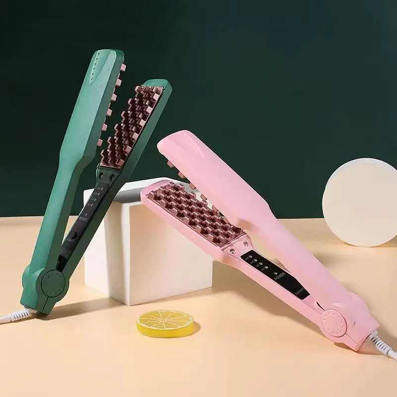 3D Grid Hair Crimper Volumizer Ceramic Professional Hair Fluffy Ondulato Bigodino Flat Iron Corn Hair Splint Perm 4 Temperature