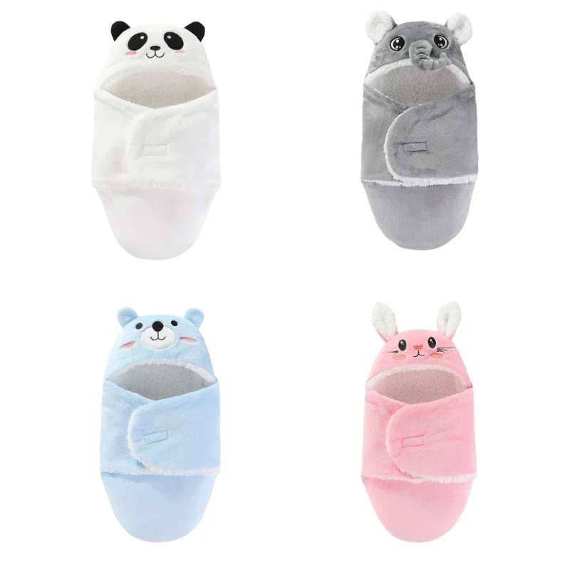 

Warm Newborn Swaddles Blanket Soft and Cosy Baby Sleeping Bag Cartoon Print Envelope Blankets for Winter Autumn
