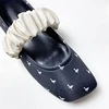 Swan Print Ballet Flats Shoes for Women Elegant Square Toe Elastic Band Mary Janes Shoes Ladies Shallow Spring Autumn Loafers 5