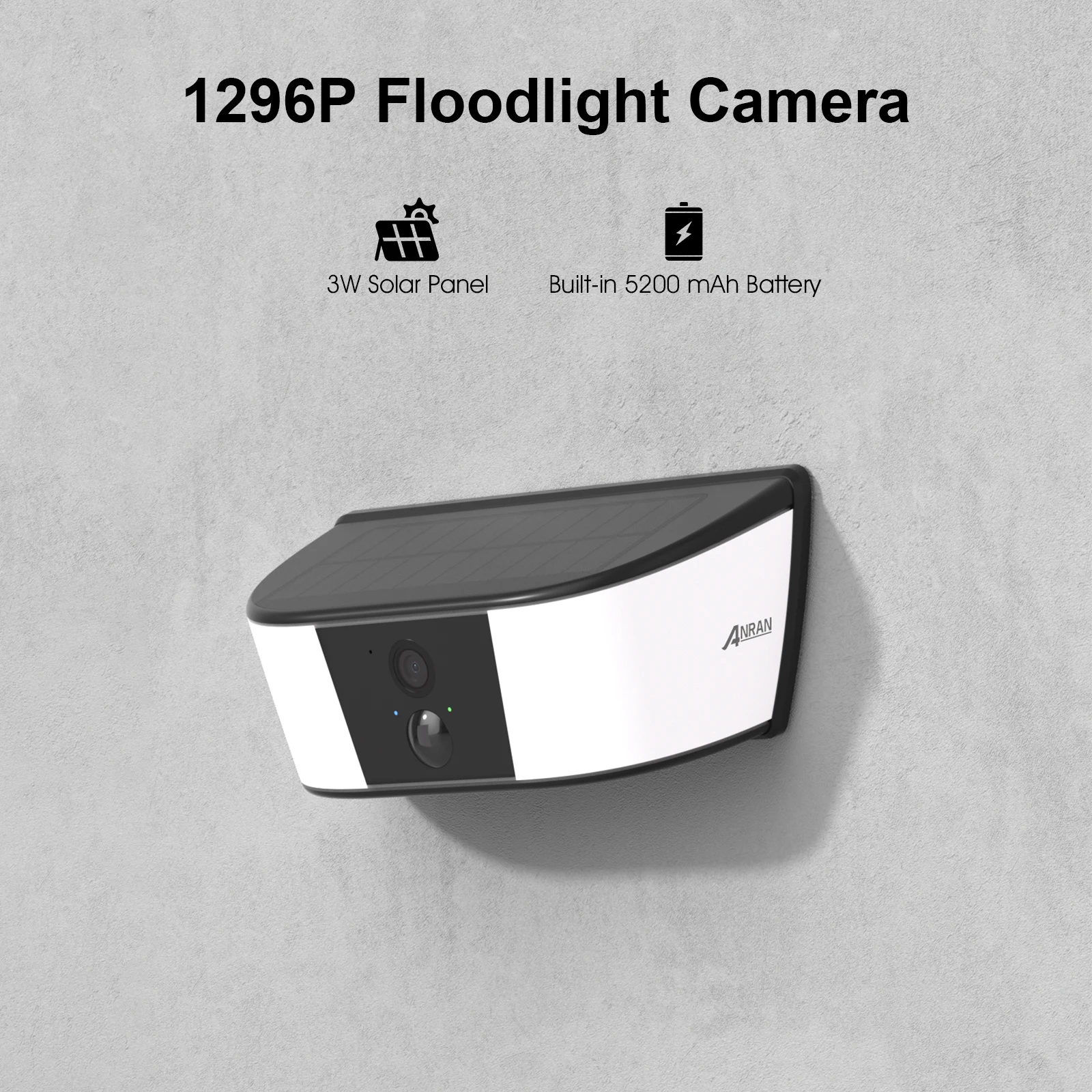 Μπροστινή όψη της ηλιακής κάμερας με βραχίονα τοποθέτησης