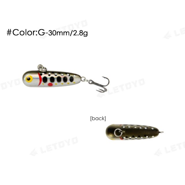 LETOYO 2.3g/2.8g 30mm Mini Sinking Pencil Lure With Tungsten Beads Micro Fishing Bait For Trout Salmon Freshwater Stream Wobbler G 2.8g
