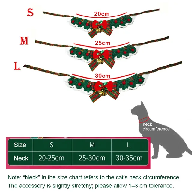 Cute Cat Bow Collar Wool Crocheted Christmas Cats Bowtie Collar Bow Tie Pet Bib for Indoor Cats Kitten and Small Dogs Puppies 6