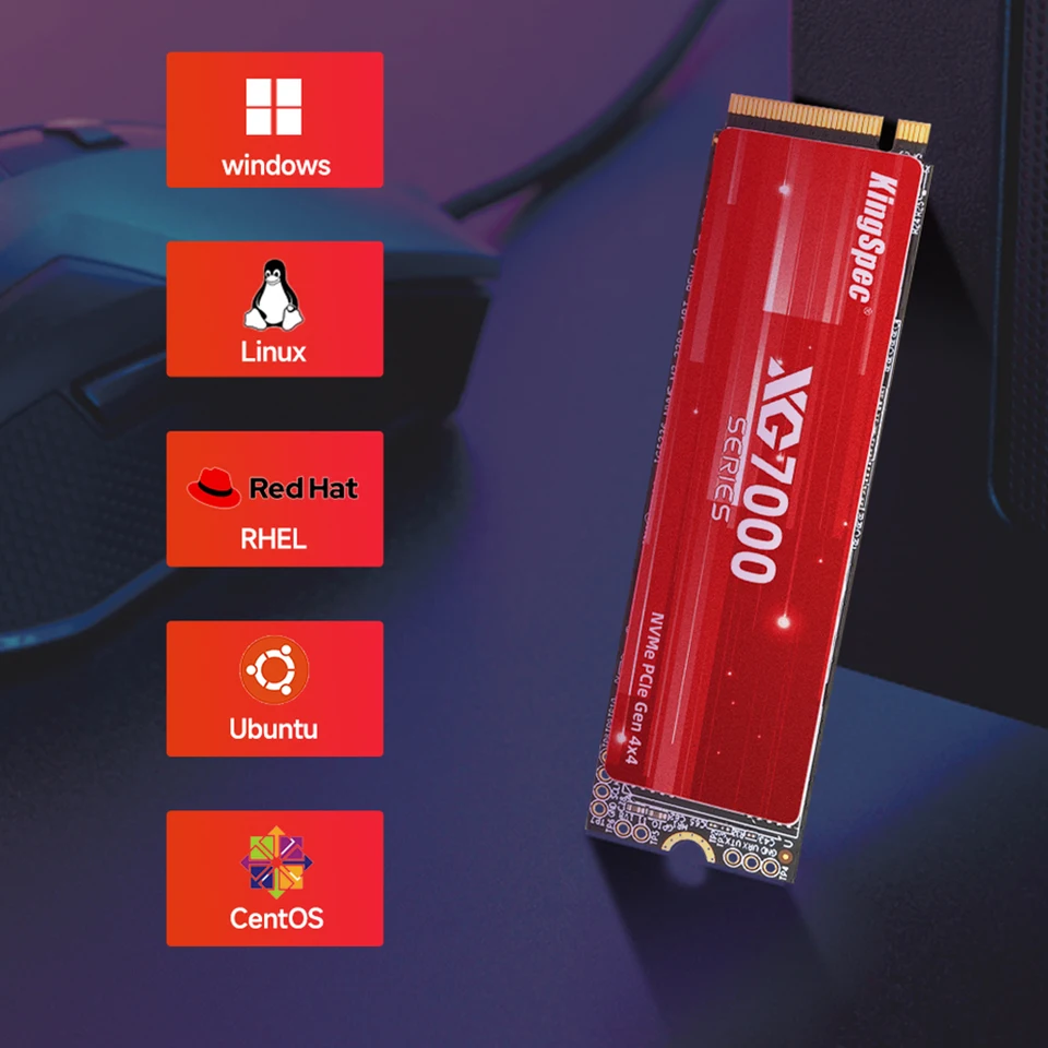 KingSpec SSD PCIe4.0 1TB 2TB 4TB M2 NVMe Drive M.2 2280 512gb