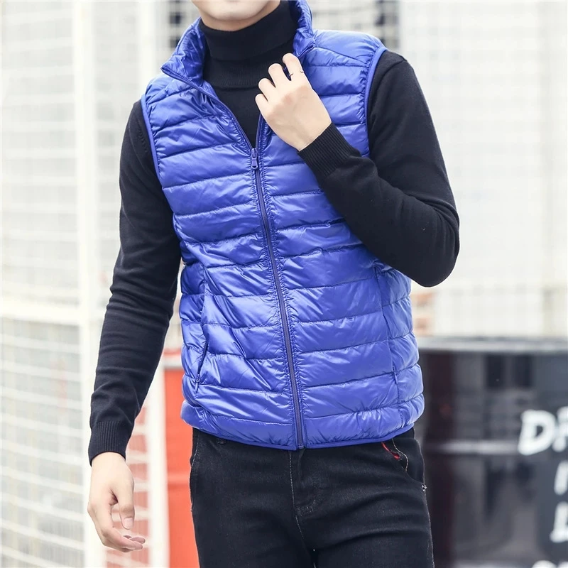 Men's Winter Coat 90% White Duck Down Vest Portable Ultra Light Sleeveless Jacket Portable Waistcoat for Men down jacket,mens jacket,men down vests