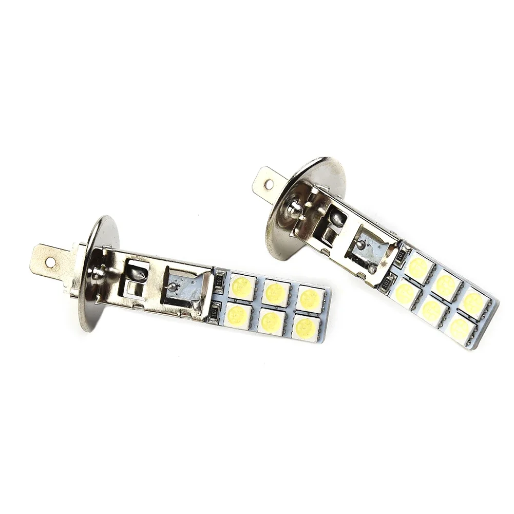 하이 퀄리티 안개등 H1 빔 부품 교체 차량 액세서리 키트, H1-12SMD-5050 헤드라이트 12A LED 12V-24V