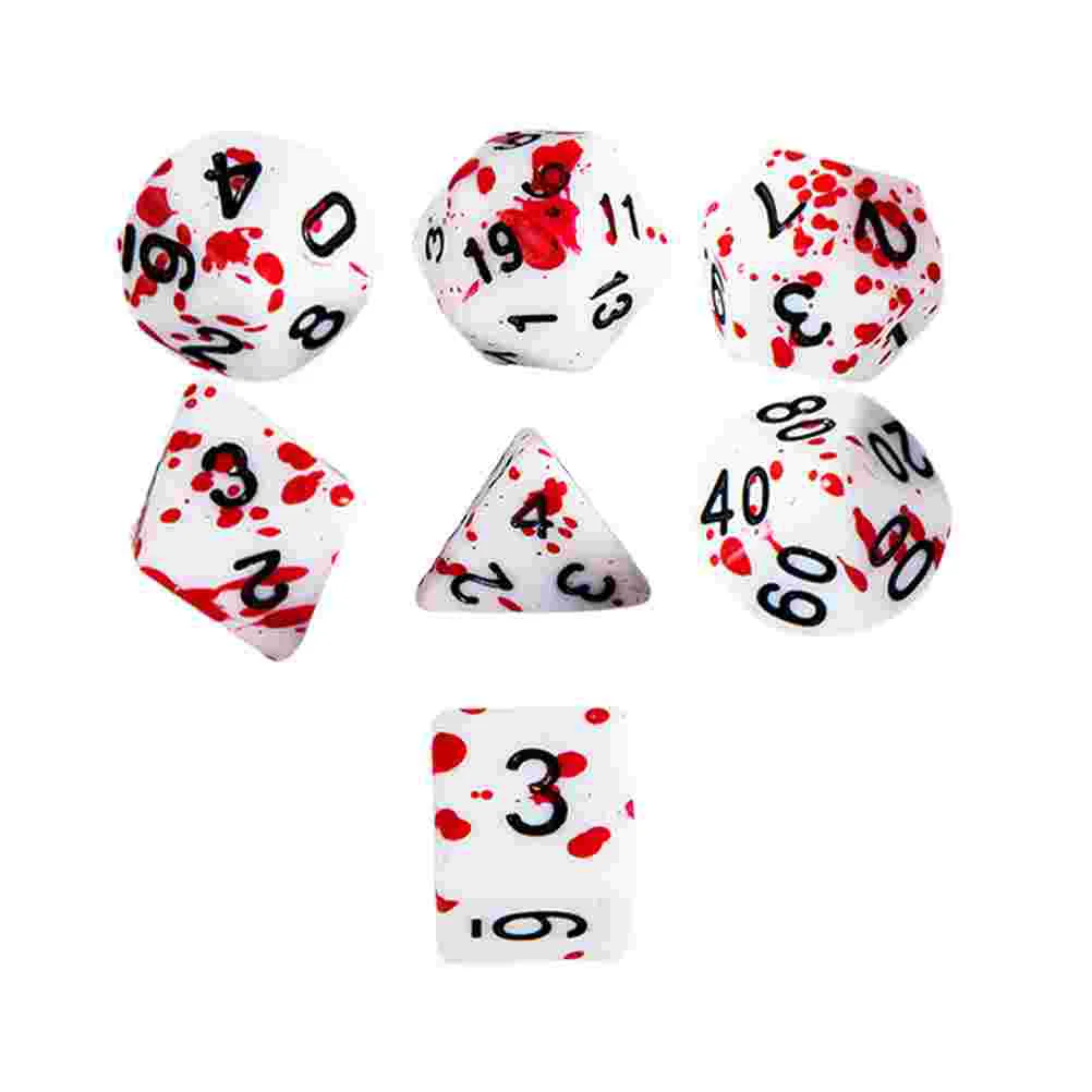 Suits Kids Role Playing Games Dice Dungeon Dragons Dice Blood Polyhedral Rpg Blood Splatter Dices Set
