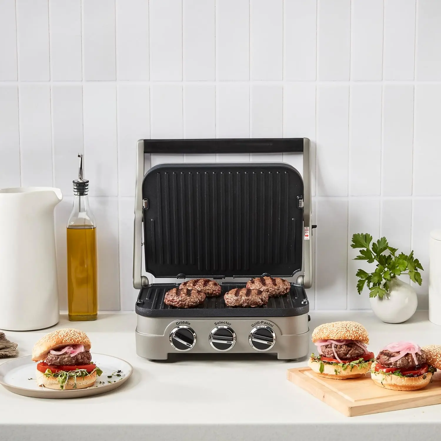 Panini Press, Stainless Steel Griddler, Sandwich Maker & More, 5-IN-1, GR-4NP1 2