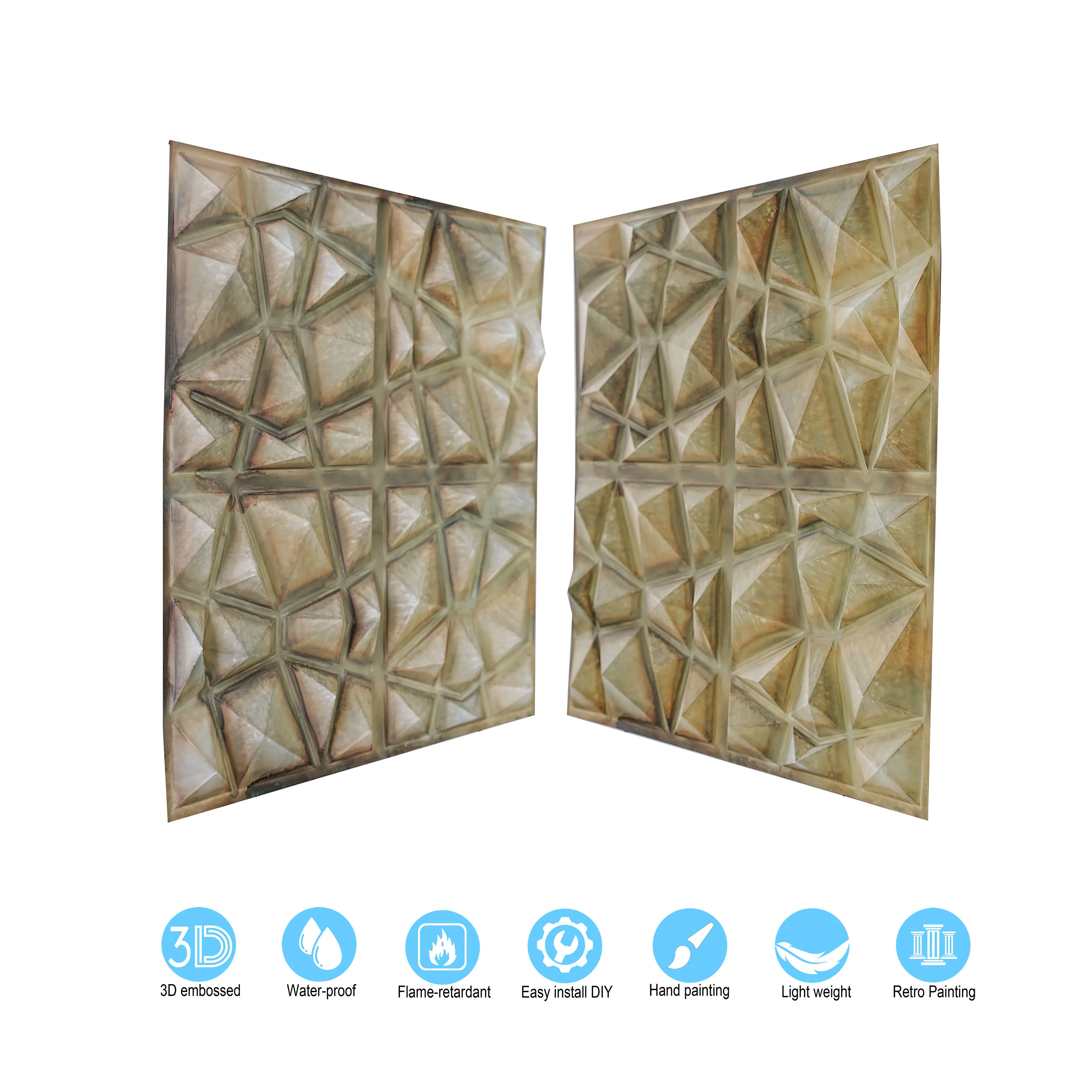 Künstliche Malerei-Deckenplatten PVC Dekorative 3D-Paneele für Café Club Salon PLM101 10 Stück – Detail 15