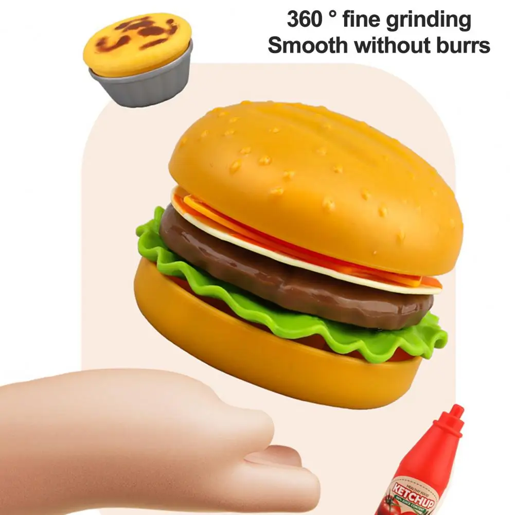 

Bpa-free Plastic Food Toys Safe Durable Children's Burger Set Bright Color Simulation Kitchen Cooking Toy for Playtime for Kids